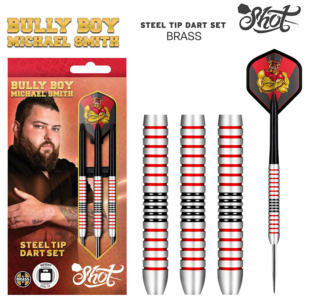 MSST-24 Shot! Darts Bully Boy Steel Tip Dart Set 24gm