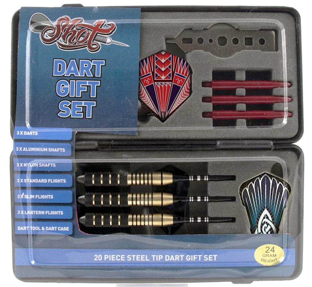 SD3500-24 Shot! Darts 20 Pc. Steel Tip Dart Gift Pack 24 gm