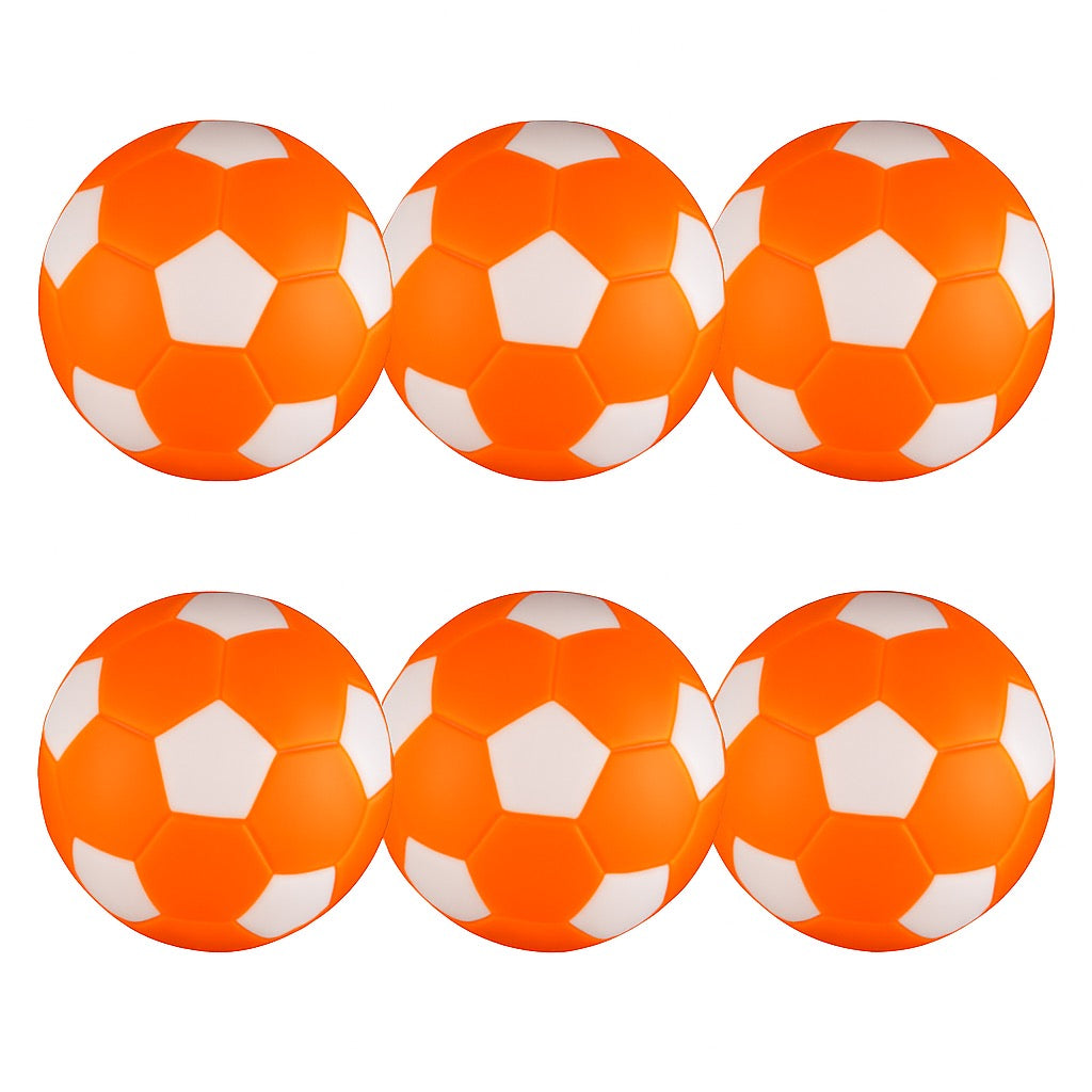 Replacement Foosballs Table Soccer Balls Orange/White 36mm (1.42”) - 6 PACK
