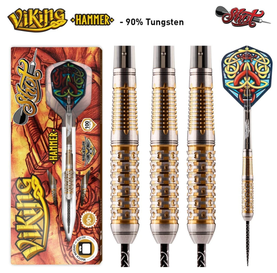 Shot! Darts Viking Hammer Steel Tip Dart Set 25gm