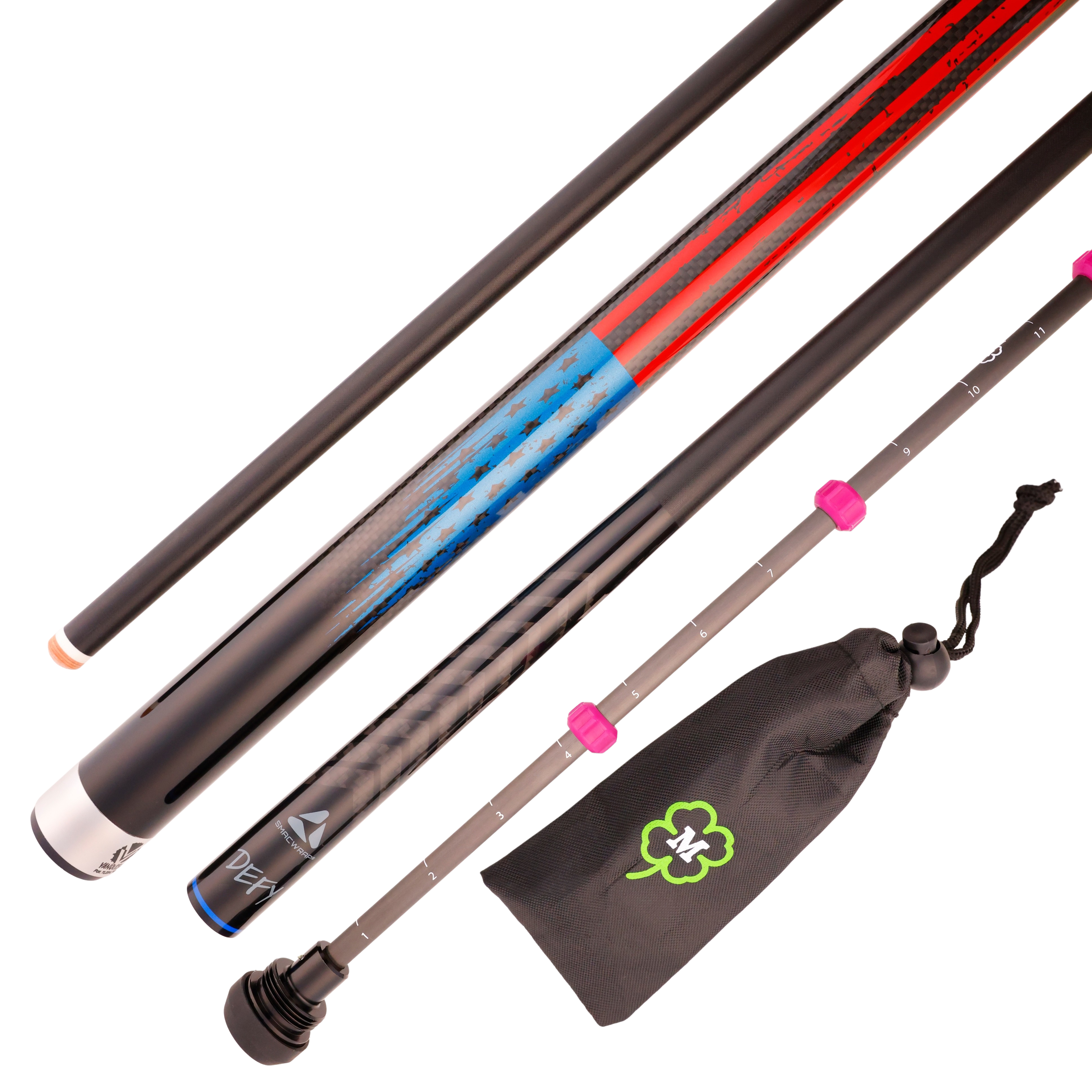McDermott VQ1 American Flag Carbon Fiber Pool Cue (13mm)