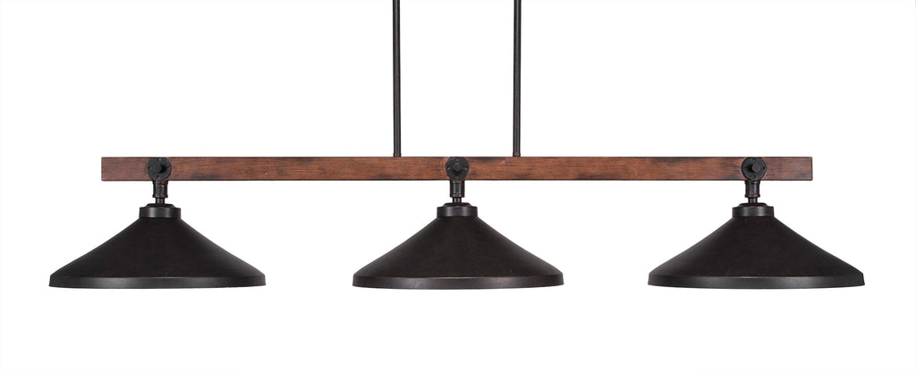 Toltec 1143-422-DG Portland 3 Bulbs Bar Billiards Pool Table Island Light