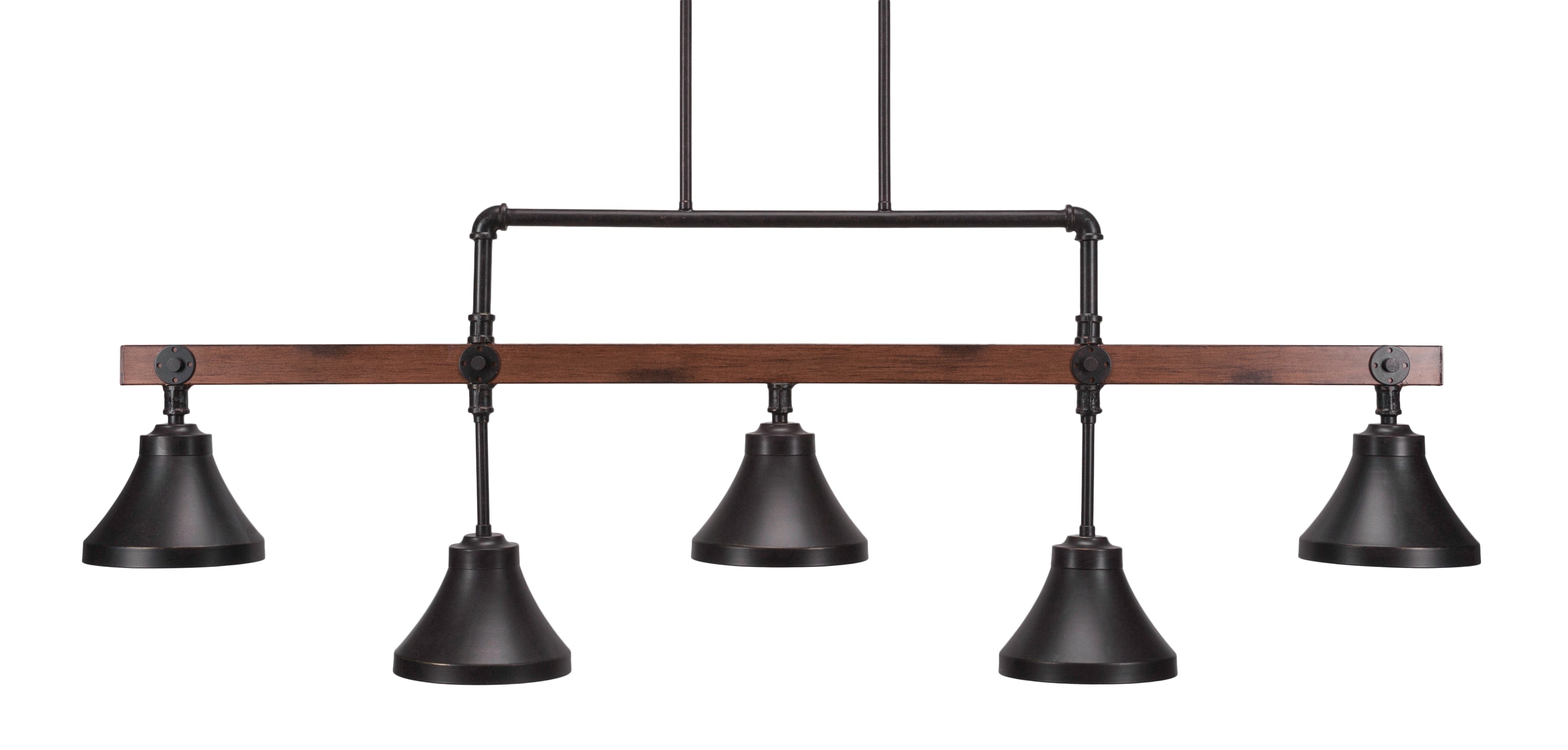 Toltec 1145-410-DG portland 5 Bulbs Bar Billiards Pool Table Island Light - coolpooltables.com