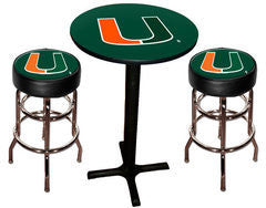 Miami Hurricanes Varsity Pub Table & Bar Stool Set