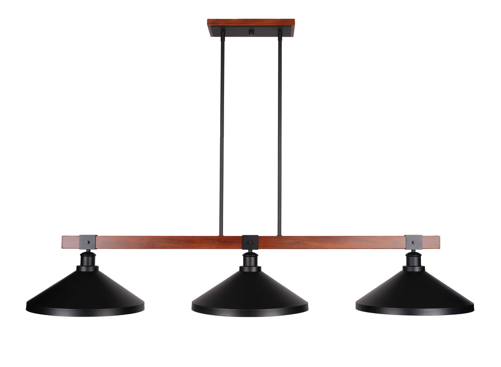 Toltec 1863-MBWG-424-MB Tacoma 3 Bulbs Bar Billiards Pool Table Island Light