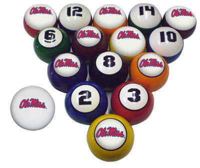 Ole Miss Rebels Premium Pool Ball Set