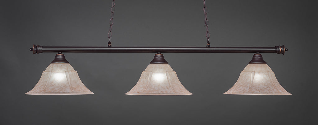 Toltec 373-DG-53318 Oxford 3 Bulbs Bar Billiards Pool Table Island Light