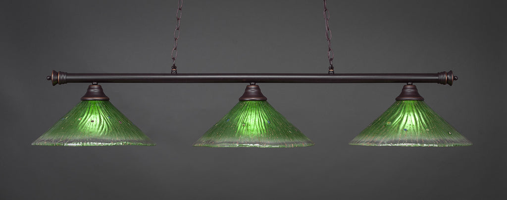 Toltec 373-DG-717 Oxford 3 Bulbs Bar Billiards Pool Table Island Light