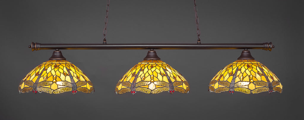 Toltec 373-DG-946 Oxford 3 Bulbs Bar Billiards Pool Table Island Light