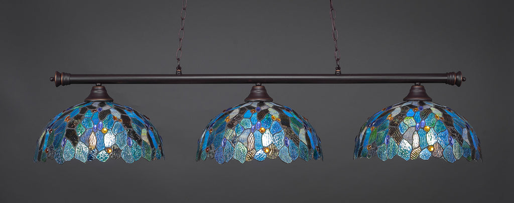 Toltec 373-DG-995 Oxford 3 Bulbs Bar Billiards Pool Table Island Light