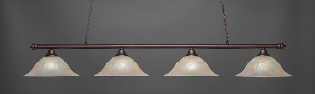 Toltec 374-BRZ-53613 Oxford 4 Bulbs Bar Billiards Pool Table Island Light