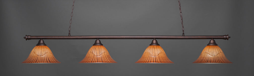 Toltec 374-BRZ-58319 Oxford 4 Bulbs Bar Billiards Pool Table Island Light