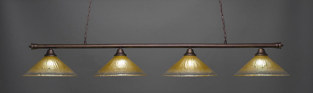 Toltec 374-BRZ-710 Oxford 4 Bulbs Bar Billiards Pool Table Island Light