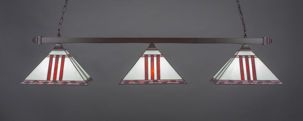 Toltec 403-DG-958 Square 3 Bulbs Bar Billiards Pool Table Island Light