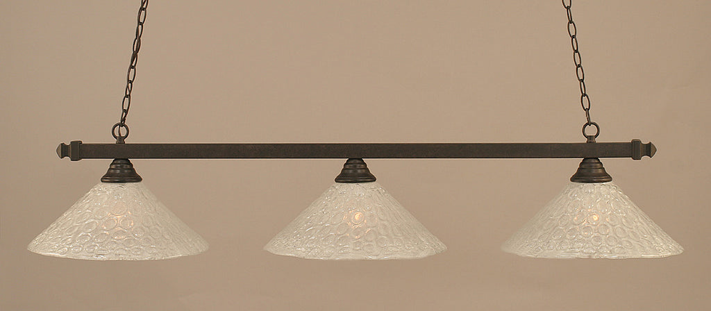 Toltec 803-DG-411 Square 3 Bulbs Bar Billiards Pool Table Island Light