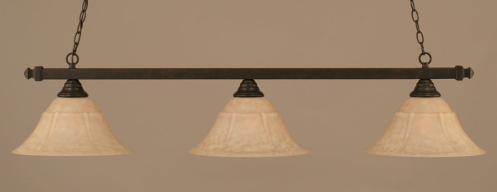 Toltec 803-DG-53318 Square 3 Bulbs Bar Billiards Pool Table Island Light