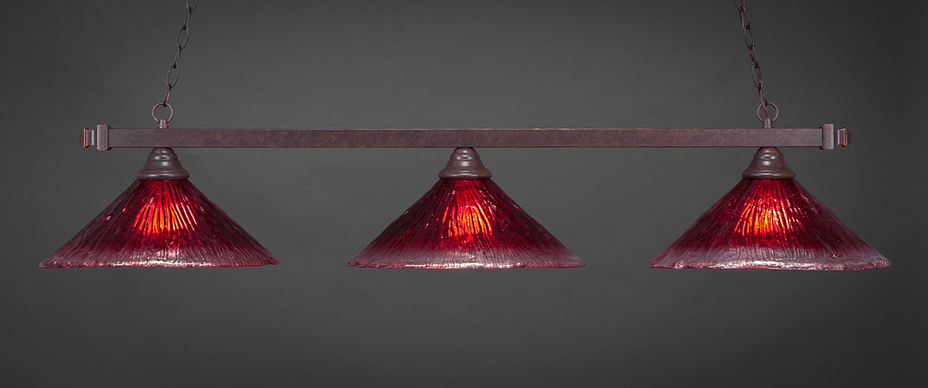 Toltec 803-DG-716 Square 3 Bulbs Bar Billiards Pool Table Island Light