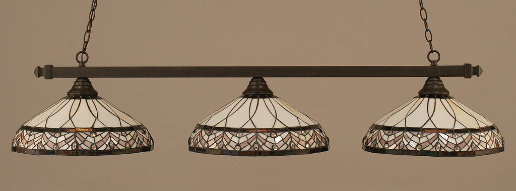 Toltec 803-DG-948 Square 3 Bulbs Bar Billiards Pool Table Island Light