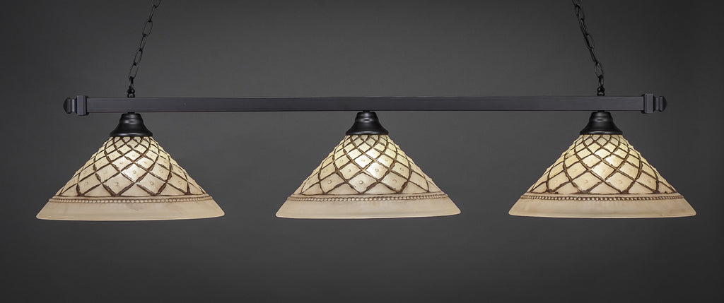 Toltec 803-MB-718 Square 3 Bulbs Bar Billiards Pool Table Island Light