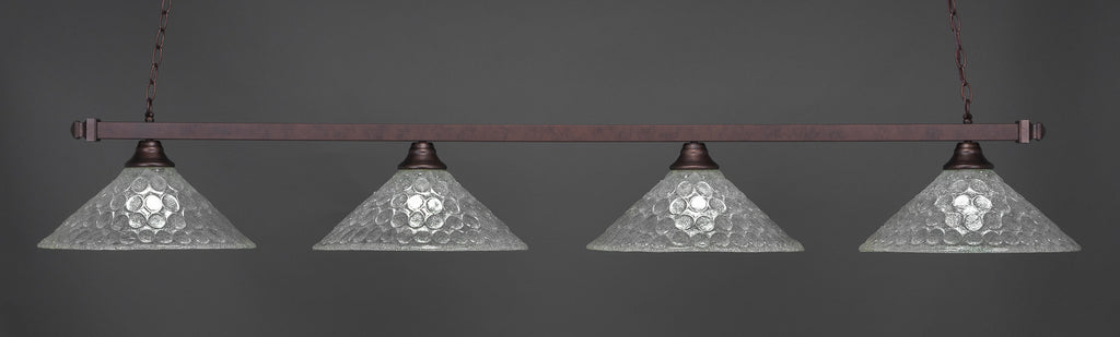 Toltec 804-BRZ-411 Square 4 Bulbs Bar Billiards Pool Table Island Light