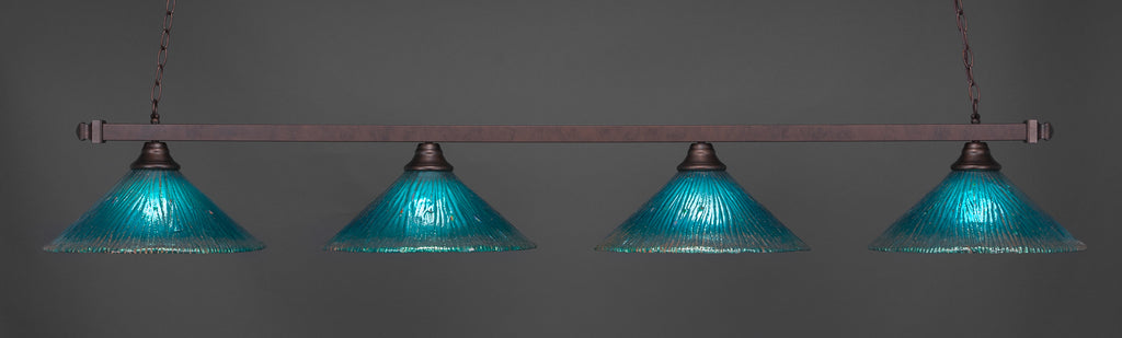 Toltec 804-BRZ-715 Square 4 Bulbs Bar Billiards Pool Table Island Light