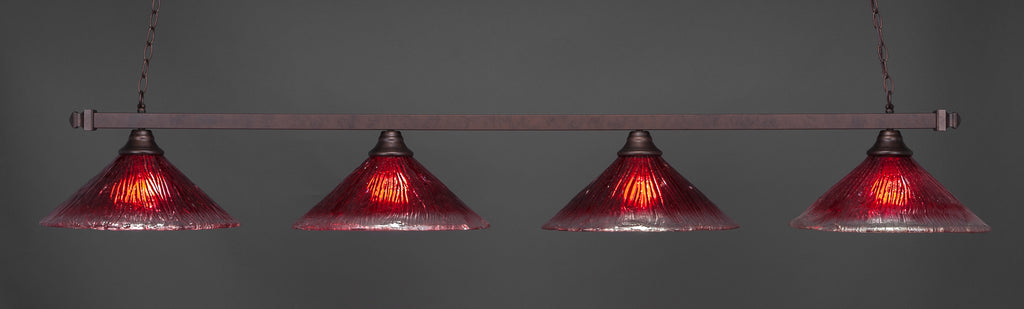 Toltec 804-BRZ-716 Square 4 Bulbs Bar Billiards Pool Table Island Light