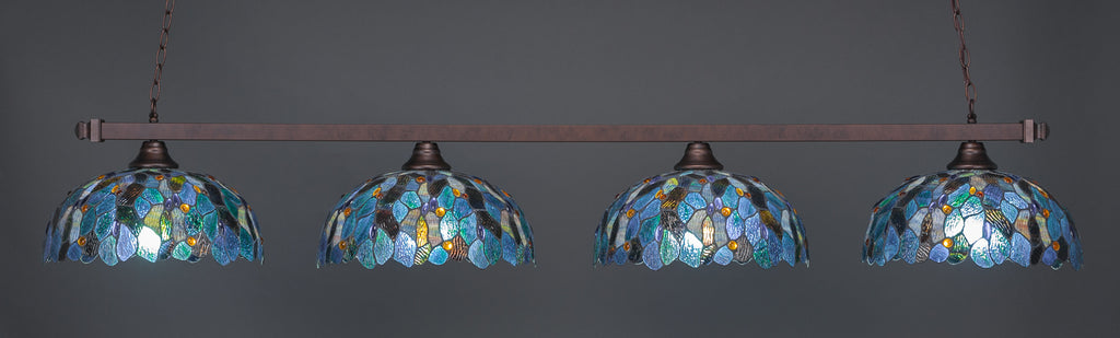 Toltec 804-BRZ-995 Square 4 Bulbs Bar Billiards Pool Table Island Light