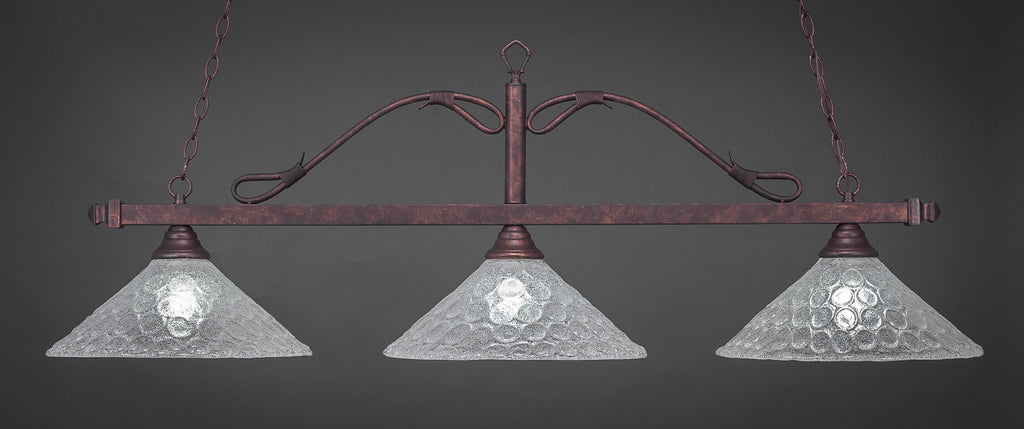 Toltec 823-BRZ-411 Scroll 3 Bulbs Bar Billiards Pool Table Island Light