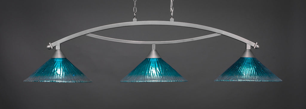 Toltec 873-BN-715 Bow 3 Bulbs Bar Billiards Pool Table Island Light