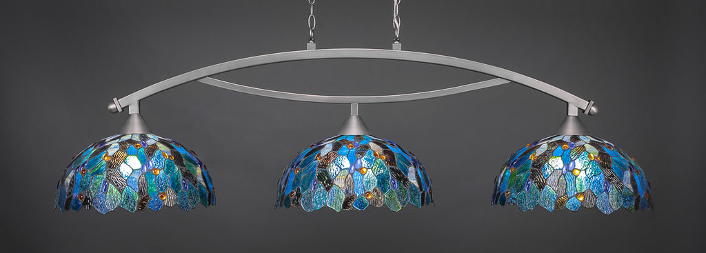 Toltec 873-BN-995 Bow 3 Bulbs Bar Billiards Pool Table Island Light