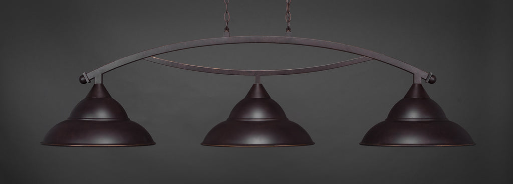 Toltec 873-DG-429-DG Bow 3 Bulbs Bar Billiards Pool Table Island Light