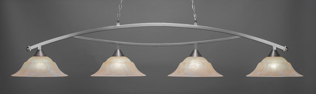 Toltec 874-BN-53613 Bow 4 Bulbs Bar Billiards Pool Table Island Light