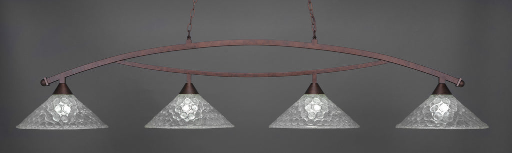 Toltec 874-BRZ-411 Bow 4 Bulbs Bar Billiards Pool Table Island Light