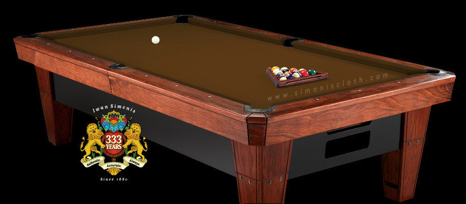9' Simonis 860 Pool Table Cloth - Espresso