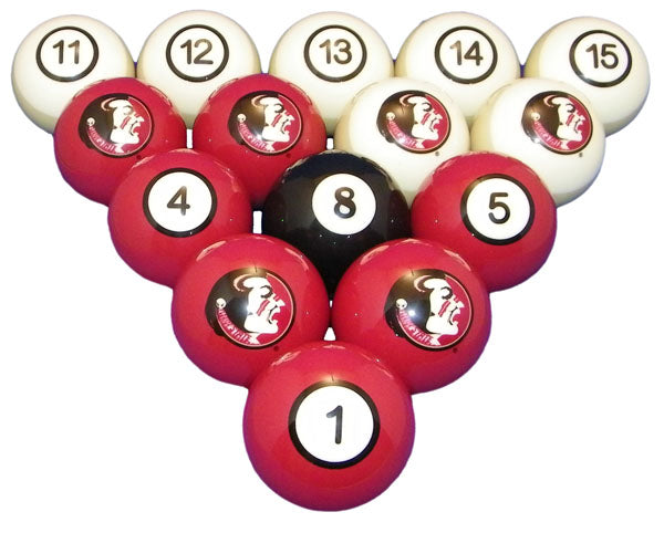 NCAA Florida State Seminoles Numbered Pool Balls Set College Football Billiards