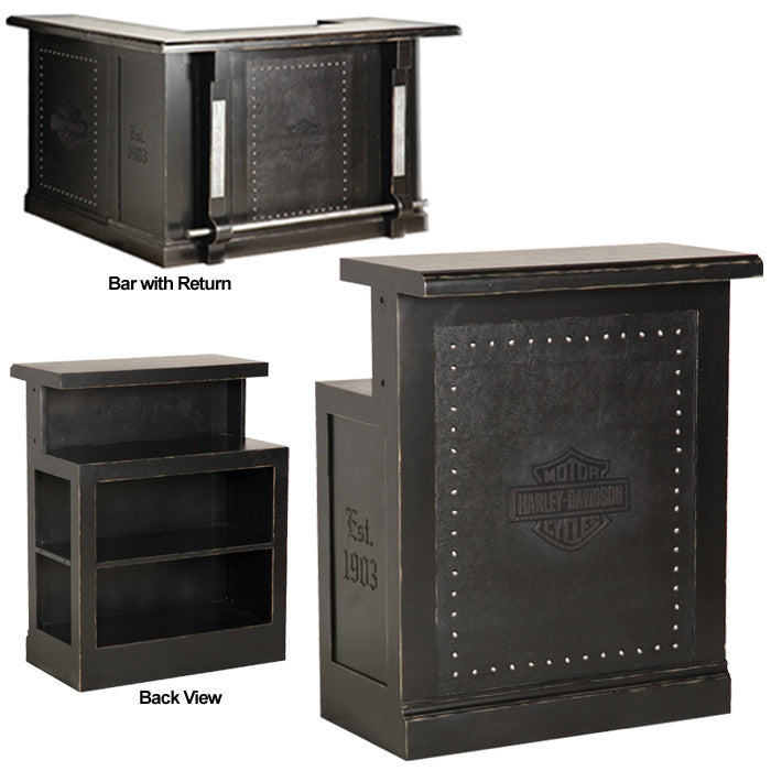 Harley-Davidson¨ Bar & Shield Flames Bar Return - Vintage Black Finish