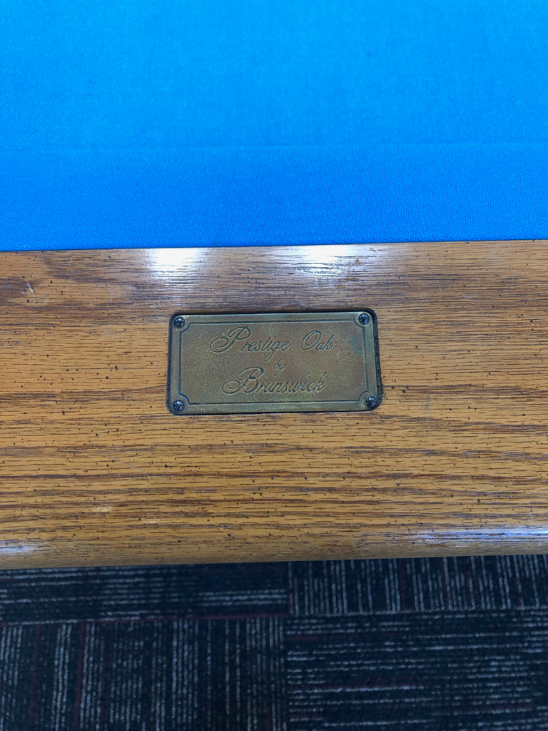 (SOLD) Used 9' Oak Prestige by Brunswick pool table