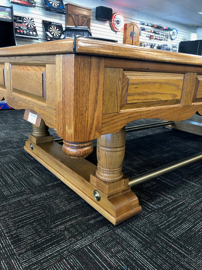(SOLD) Used 9' Oak Prestige by Brunswick pool table