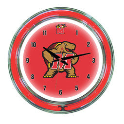 Maryland Terrapins 14" Neon Clock