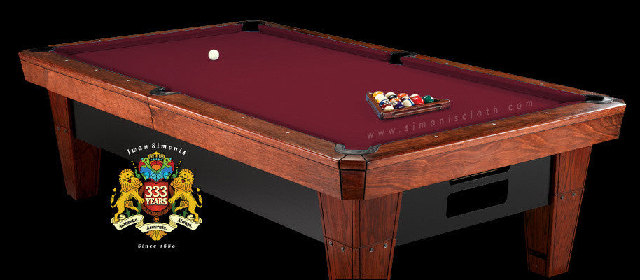 7' Simonis 860 Pool Table Cloth - Wine