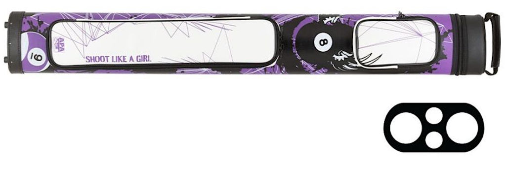 Action APACX22G 2Bx2S Purple Design Billiards Pool Cue Case