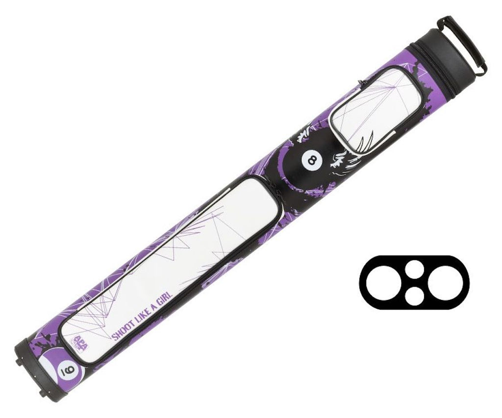 Action APACX22G 2Bx2S Purple Design Billiards Pool Cue Case