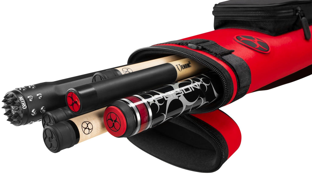 Poison Armor ARM3 2Bx4S Red Hard Billiards Pool Cue Stick Case