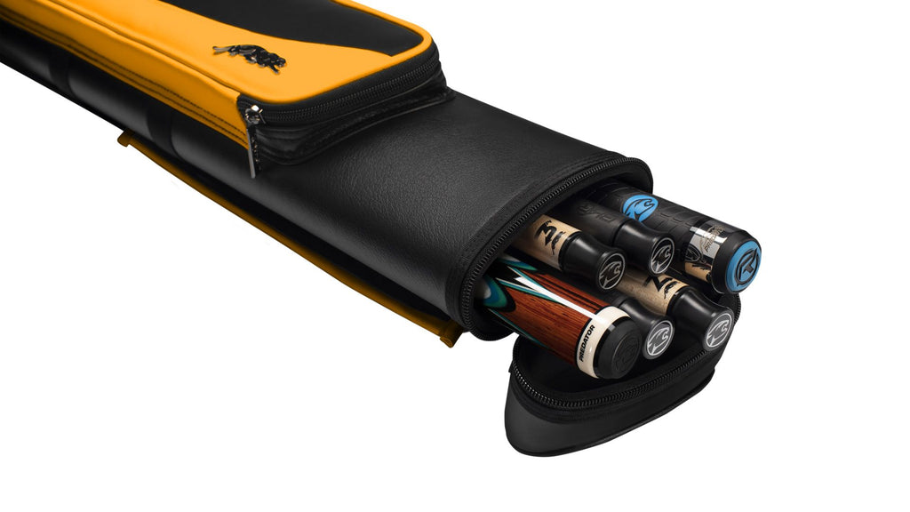 Predator Roadline Black/Yellow Hard Pool Cue Case - 2 Butts x 4 Shafts