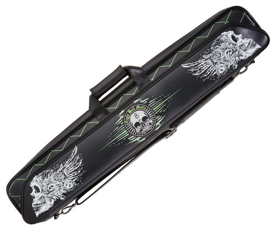 Eight Ball Mafia EBMSCE 4Bx8S Black with White and Green Accents Billiards Pool Cue Stick Case