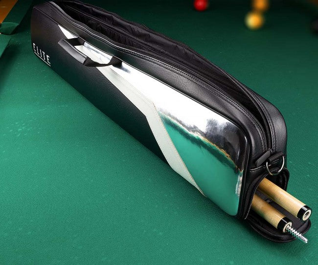 Elite ECH23B 2Bx3S Black, White, Chrome Billiards Pool Cue Stick Case