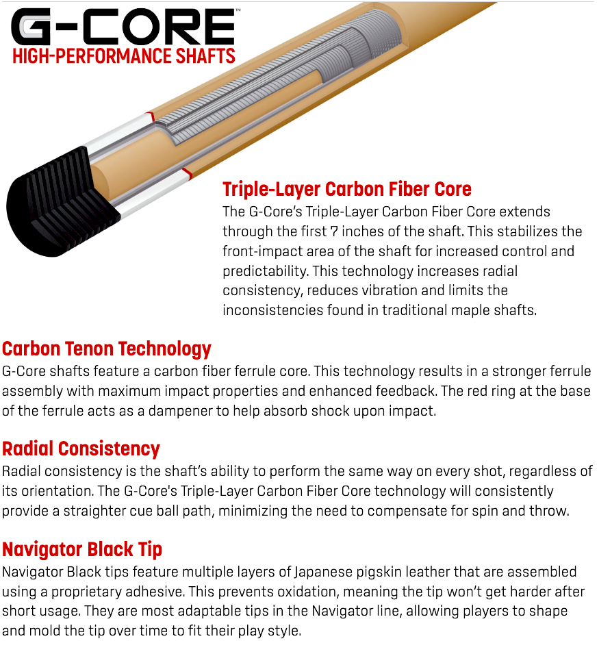 McDermott G-Series G343 Michigan Maple Red Stained Cue