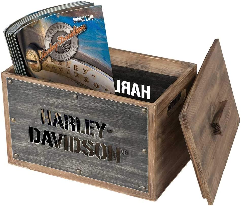Harley Davidson Wood Storage Box with Logo - HDL-18587