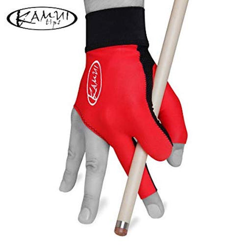 KAMUI Billiard Glove - Quickdry - for Right Hand Red X-Small