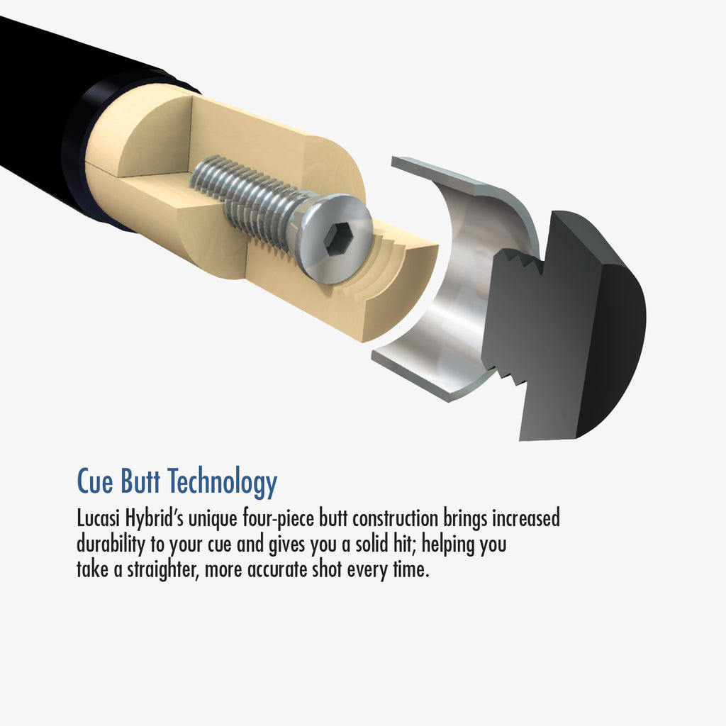 Lucasi LCR50 58 in. Billiards Pool Cue Stick + Free Lucasi Velvet Soft Case